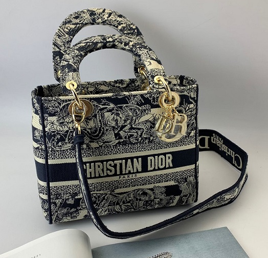 Сумка Christian Dior Lady текстиль синяя