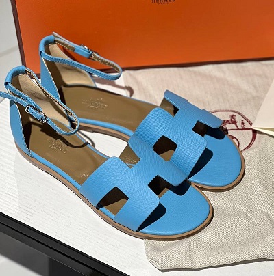 Женские сандалии Hermes Santorini голубые