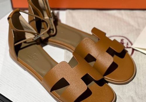 Женские сандалии Hermes Santorini коричневые