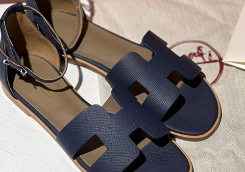 Женские сандалии Hermes Santorini темно-синие