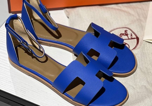 Женские сандалии Hermes Santorini синие