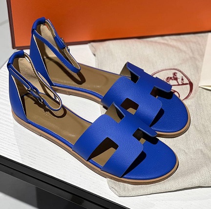 Женские сандалии Hermes Santorini синие