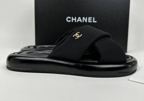 Женские шлепки Chanel черные