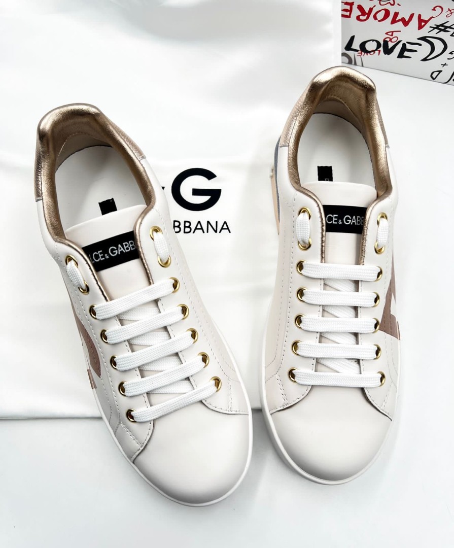 Женские белые кроссовки Dolce Gabbana