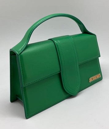 Женская кожаная сумка Jacquemus Le grand Bambino зеленая