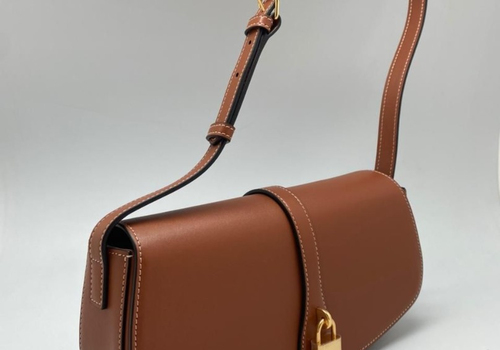 Женская кожаная сумка Celine коричневая