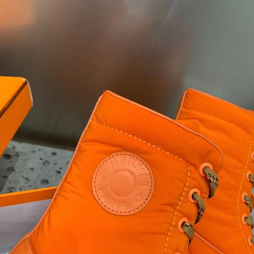 Hermes оранжевые высокие женские ботинки