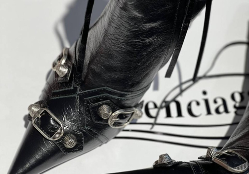 Черные кожаные ботильоны Balenciaga