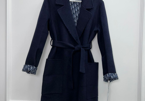 Женское синее пальто Christian Dior