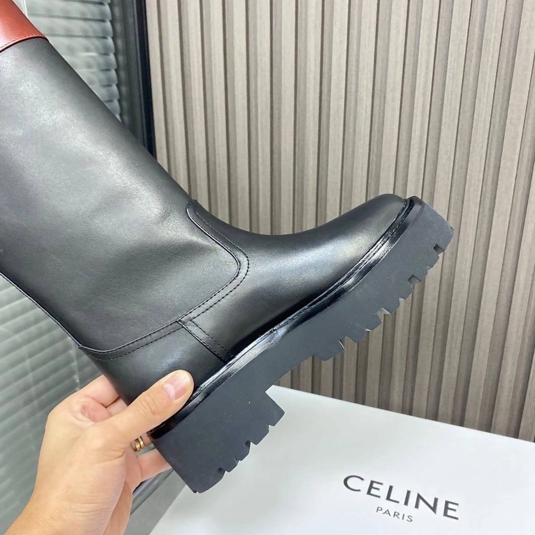 Черные кожаные сапоги Celine