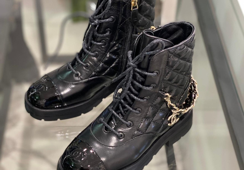 Кожаные черные ботинки Chanel