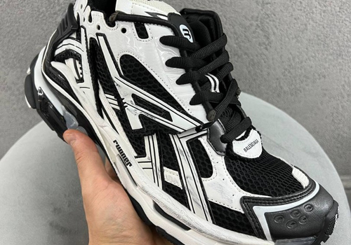 Мужские кроссовки Balenciaga Runner белые с черным