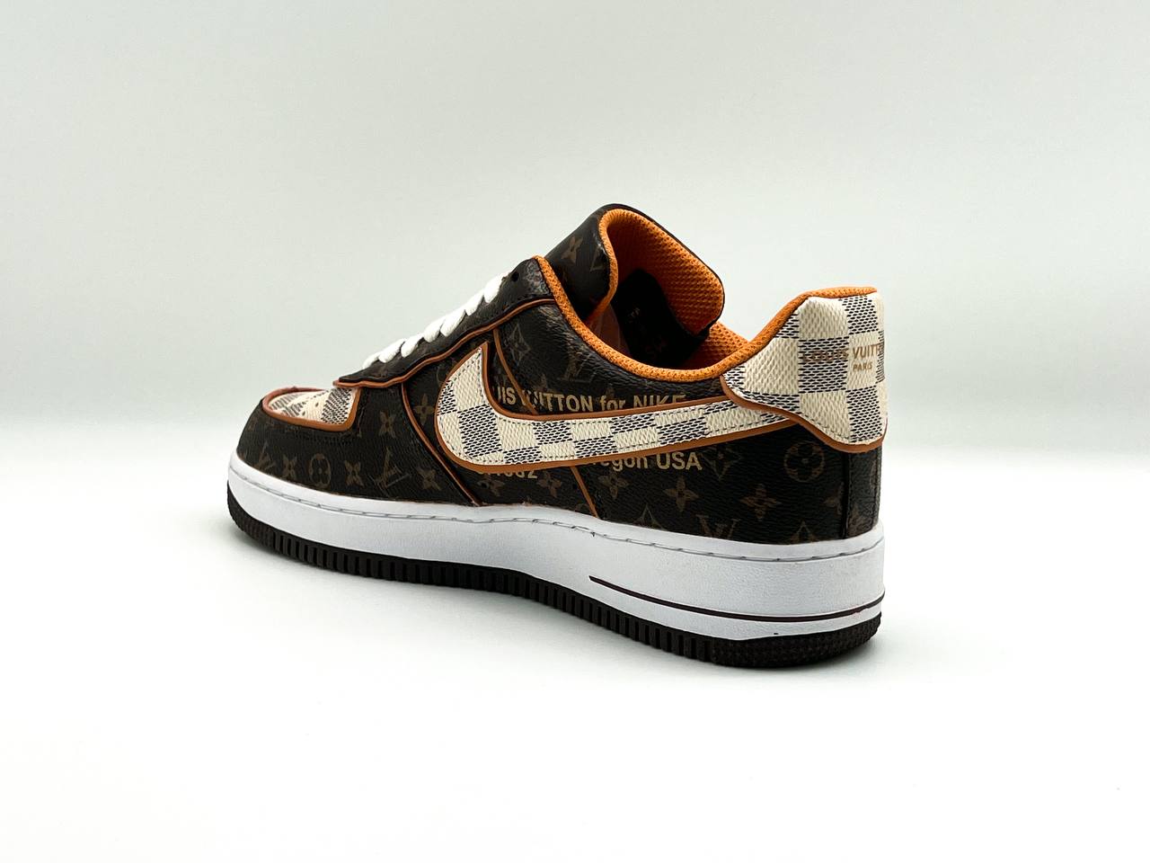 Мужские кроссовки Nike Air Force 1 | Louis Vuitton by Virgil Abloh коричневые