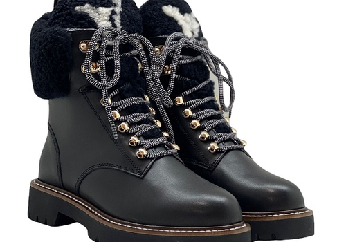 Женские зимние черные ботинки Louis Vuitton