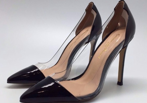 Женские кожаные лакированные туфли Gianvito Rossi Plexi черные