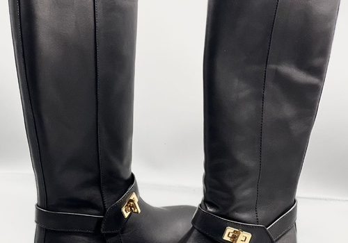 Женские сапоги Givenchy кожаные черные