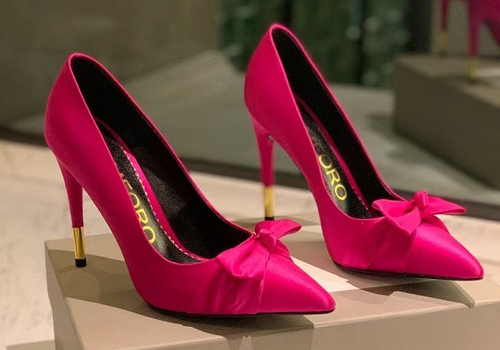 Женские туфли Tom Ford малиновые на высоком каблуке