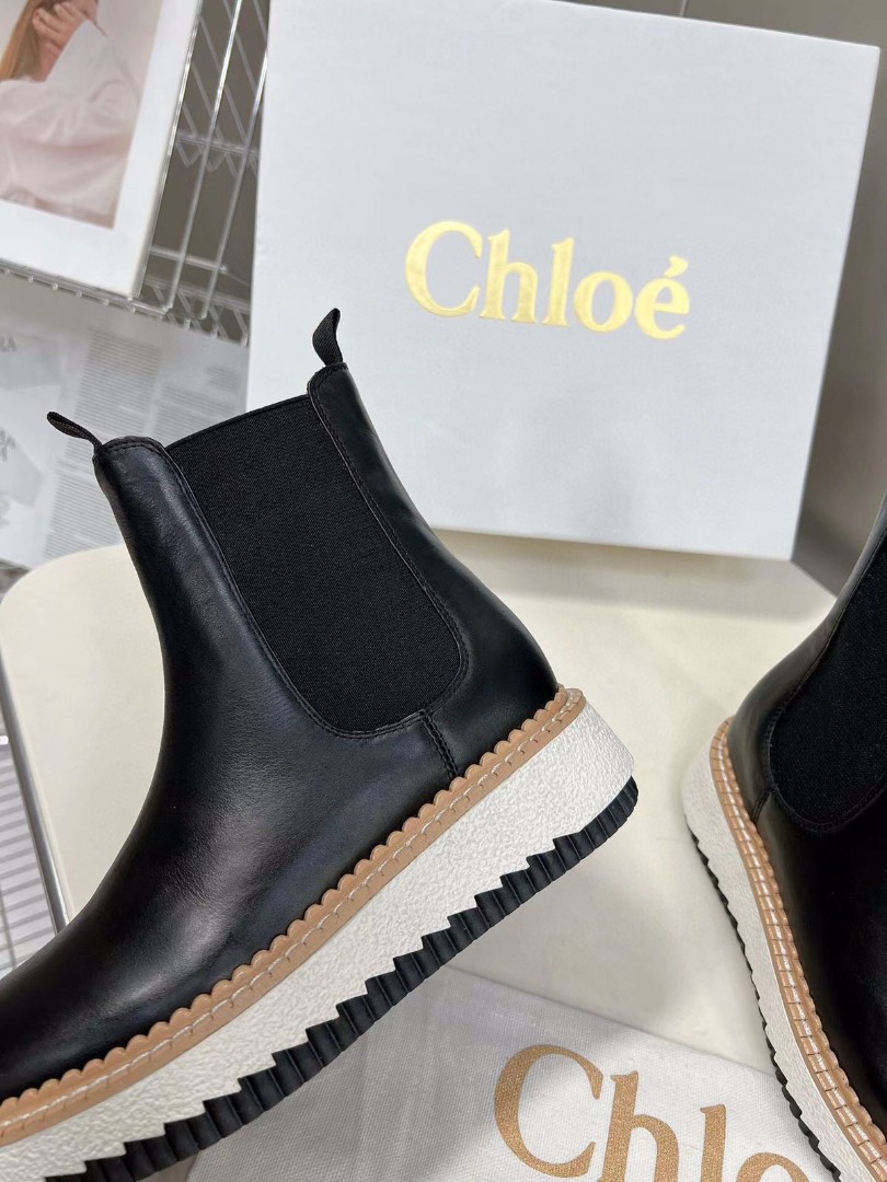 Кожаные черные ботинки Chloe