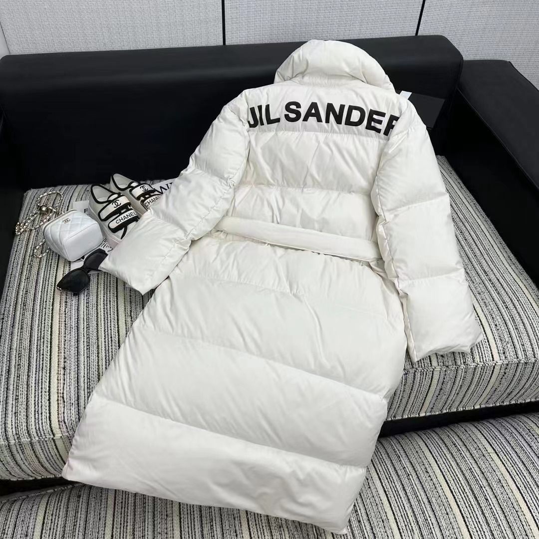 Женское пуховое пальто Jil Sander белое