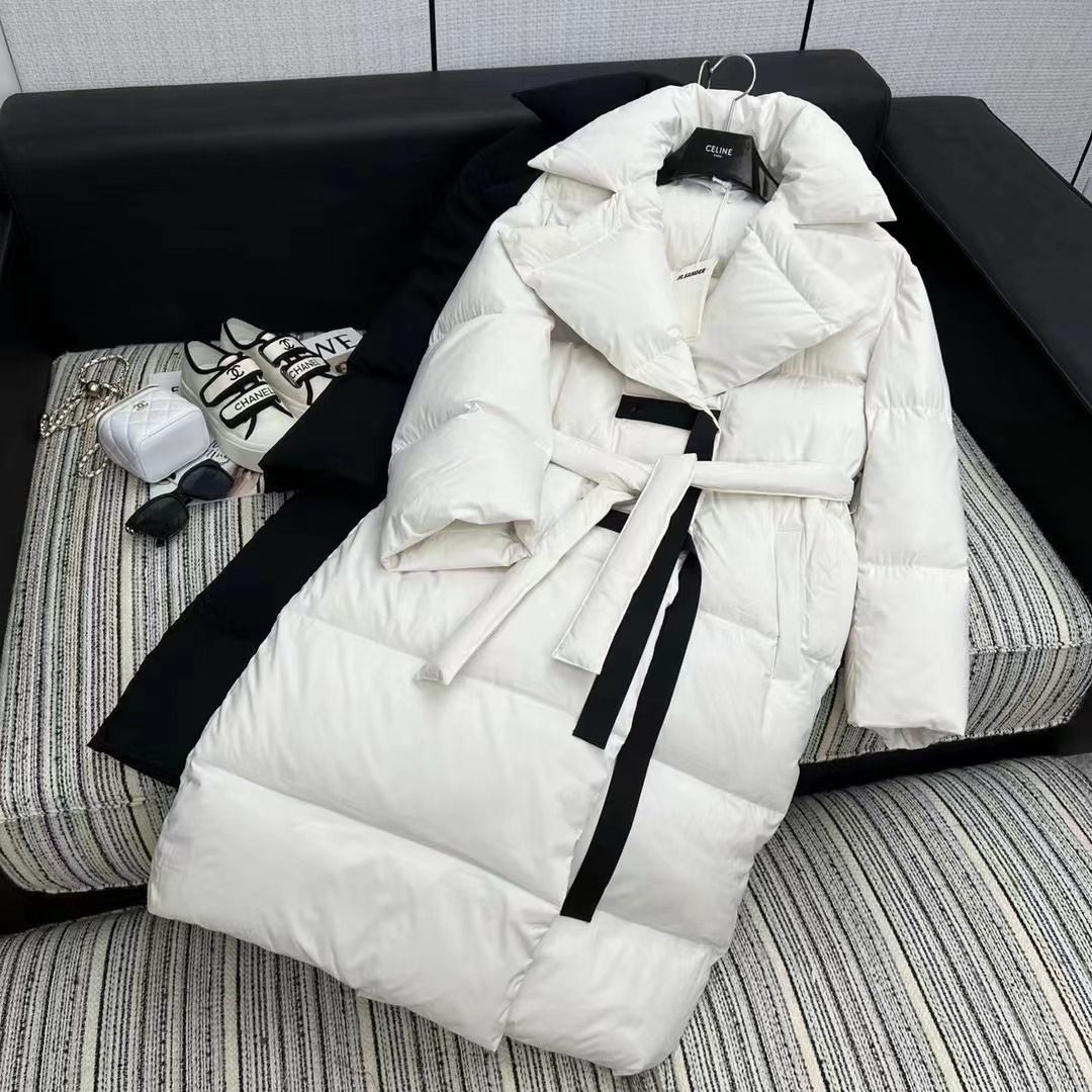 Женское пуховое пальто Jil Sander белое