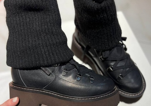 Женские кожаные черные ботинки Brunello Cucinelli