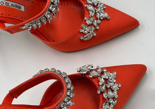 Мюли Manolo Blahnik оранжевые