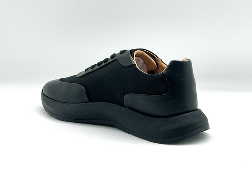 Черные кожаные мужские кроссовки Hermes