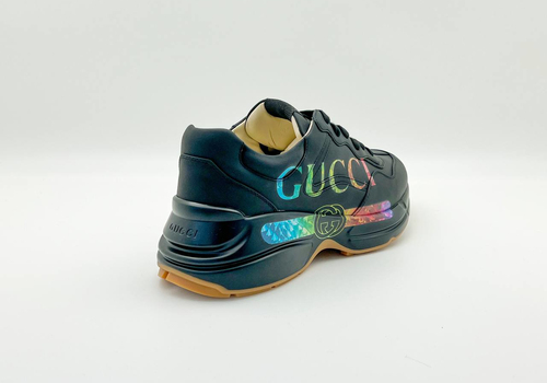 Мужские черные кроссовки Gucci Rhyton