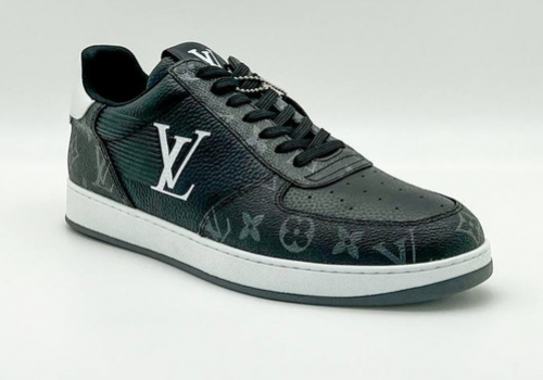 Мужские черные кожаные кроссовки Louis Vuitton Rivoli