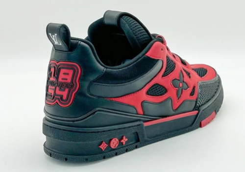 Мужские кроссовки Louis Vuitton Trainer красные с черным