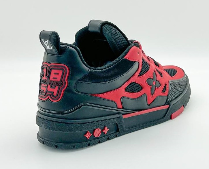 Мужские кроссовки Louis Vuitton Trainer красные с черным