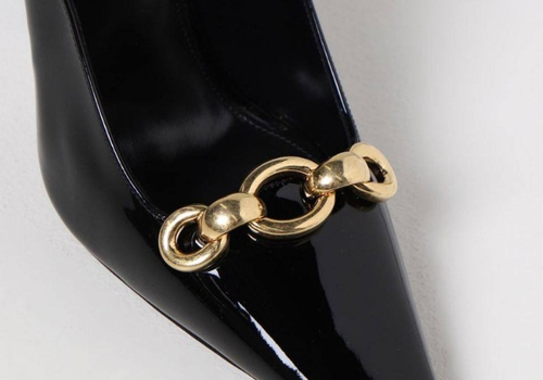 Женские кожаные черные туфли Saint Laurent