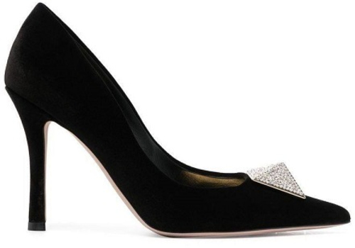 Замшевые черные женские туфли Valentino Garavani