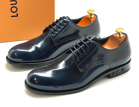 Кожаные синие ботинки Louis Vuitton