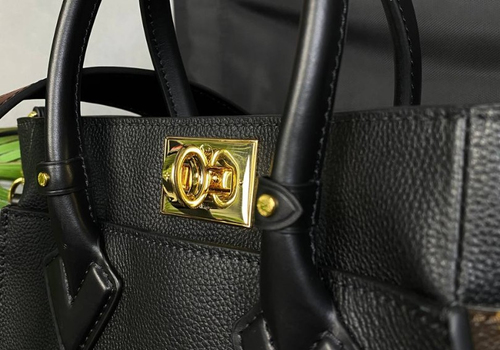 Кожаная сумка Louis Vuitton On My Side ММ черная с коричневым