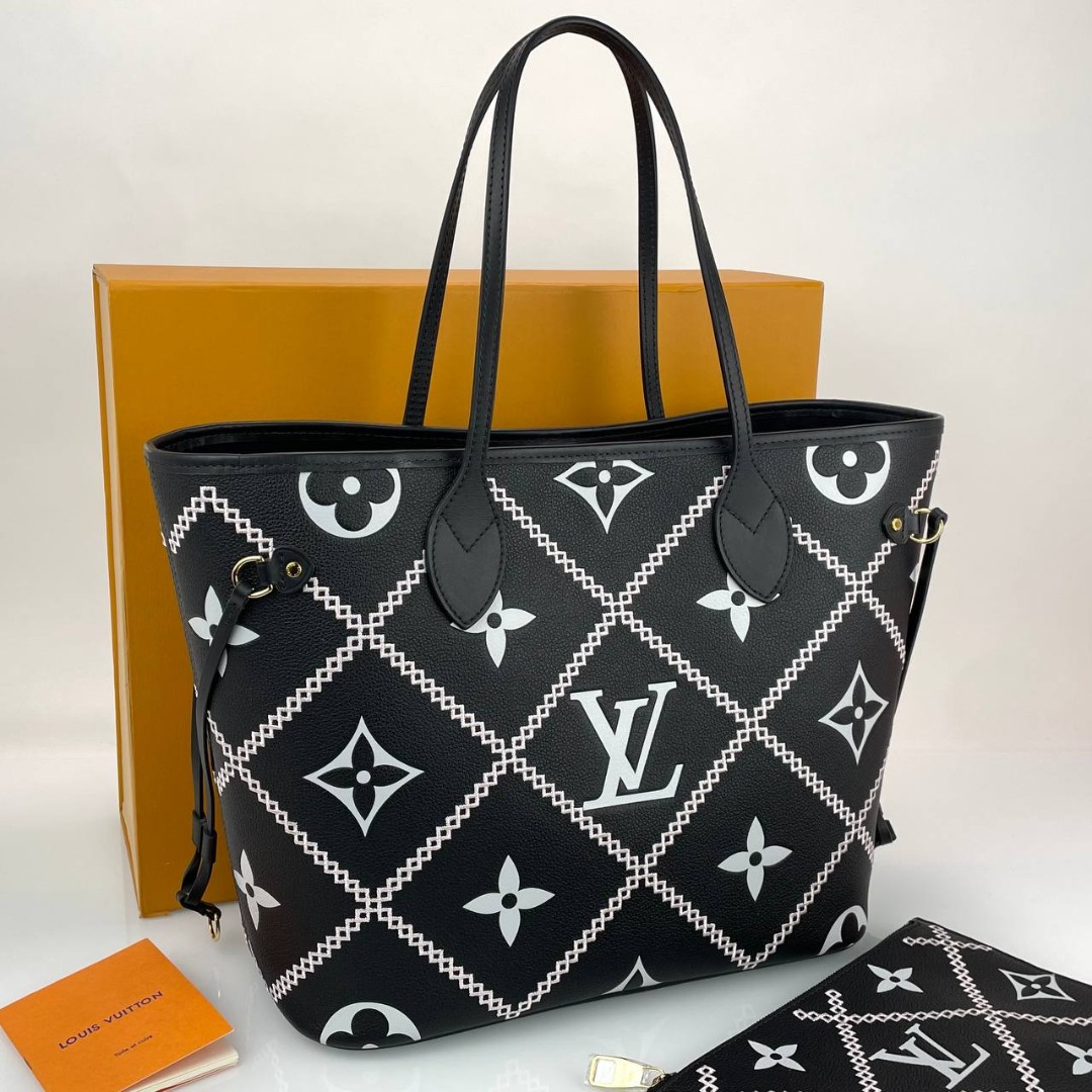 Женская сумка-тоут Louis Vuitton NeverFull MM черная