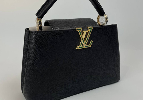 Кожаная сумка Louis Vuitton Capucines PM черная