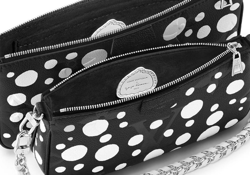 Женская сумка Louis Vuitton Multi Pochette LV x YK чернаяvc с белым