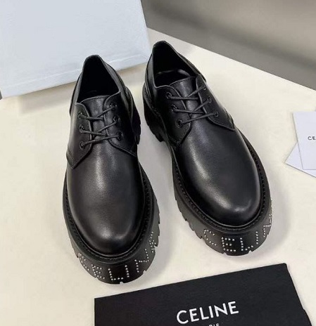 Женские черные кожаные ботинки Celine