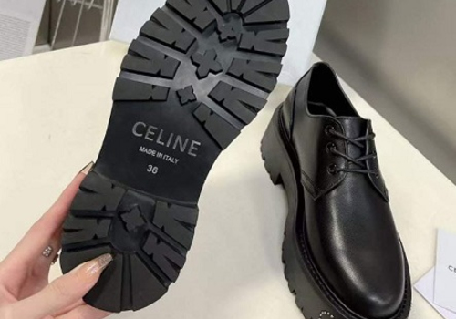 Женские черные кожаные ботинки Celine