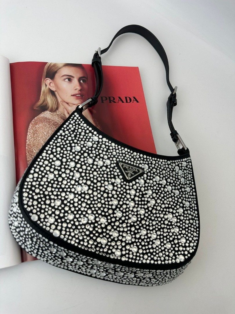 Женская сумка Prada Cleo с камнями