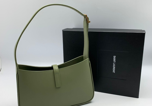 Кожаная оливковая сумка Yves Saint Laurent Le 5 a 7
