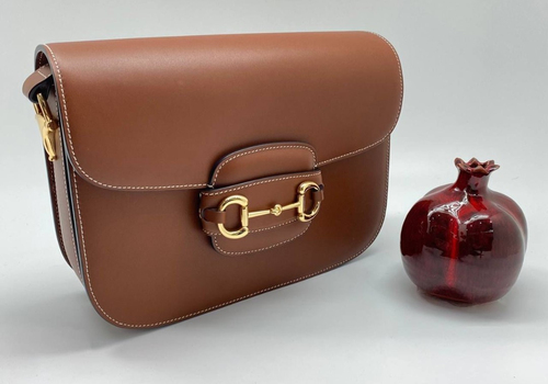 Женская сумка Gucci 1955 Horsebit коричневая