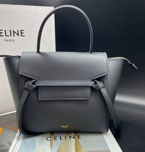 Женская кожаная сумка Celine Belt Micro черная