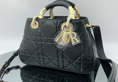 Женская кожаная сумка Christian Dior черная