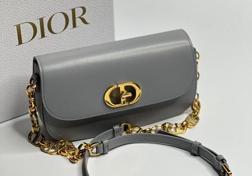 Женская кожаная сумка Christian Dior 30 Montaigne Avenue серая