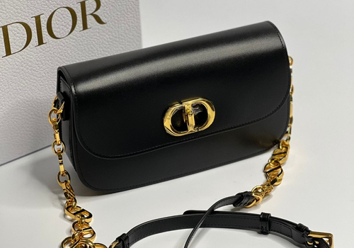 Женская кожаная сумка Christian Dior 30 Montaigne Avenue черная