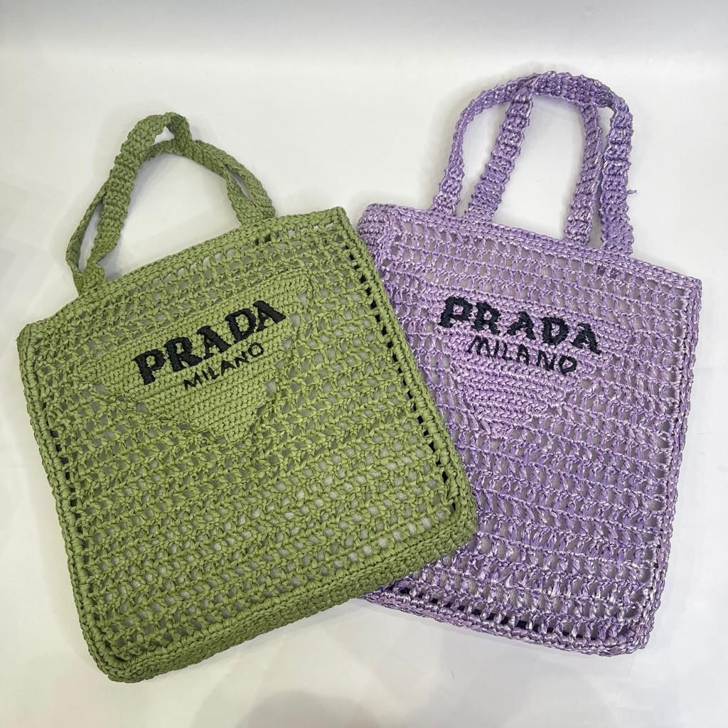 Женская пляжная сумка Prada Raffia