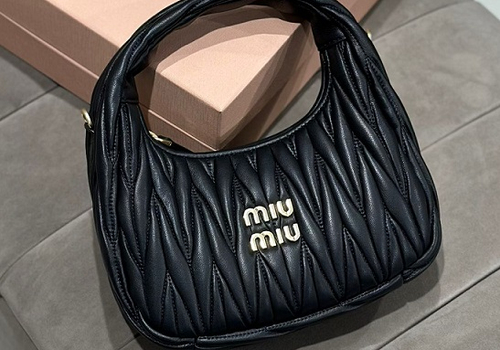 Женская кожаная сумка Miu Miu Wander mini hobo 20 черная