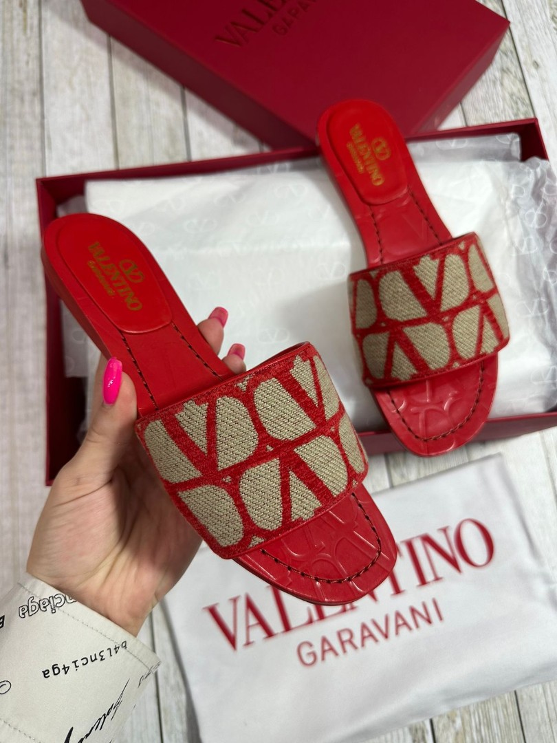 Женские шлепки Valentino красные